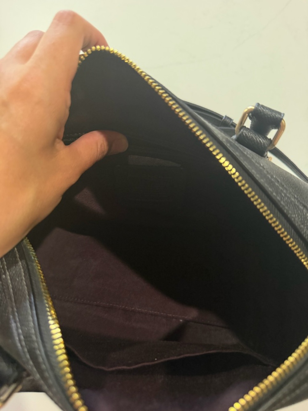 Coach Black Pebbled Leather Satchel with Gold Hardware - Picture 13 of 13